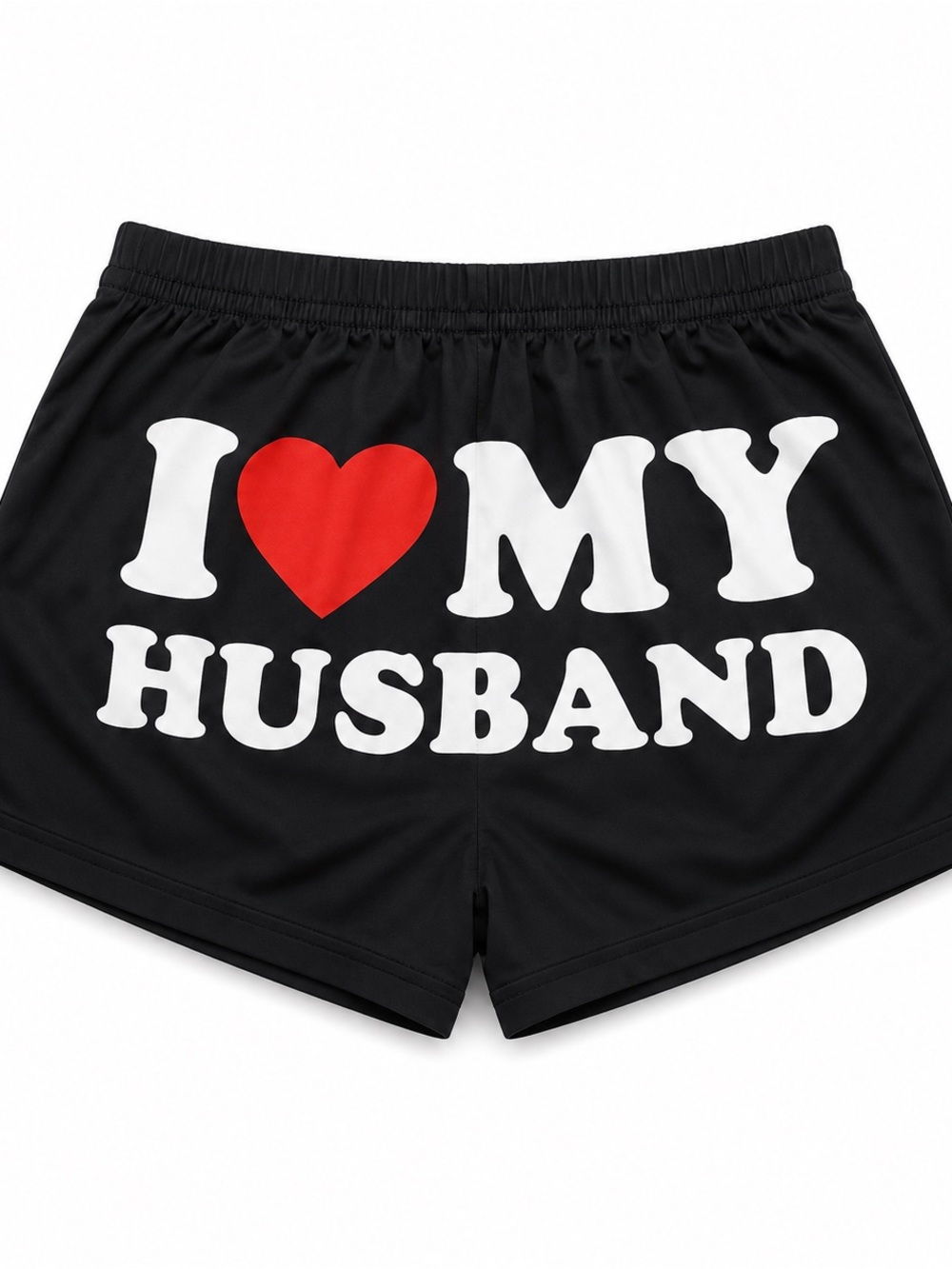 Black 'I ❤️ My Husband' women’s Lounge Shorts